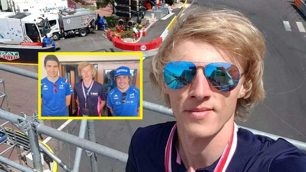 Dawid Kubacki, na małym zdjęciu: Esteban Ocon, Dawid Kubacki i Fernando Alonso