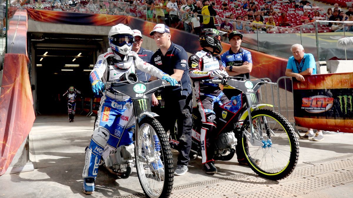 WP SportoweFakty / Łukasz Trzeszczkowski / Trening przed SGP. Nicki Pedersen, Chris Holder.