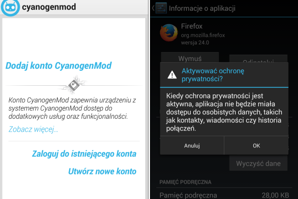 CyanogenMod 10.1.3 wydany — ochrona prywatności i opcjonalne konto CM