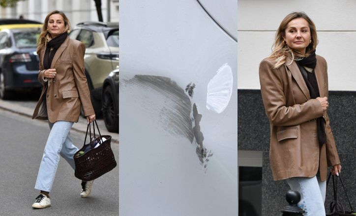 Małgorzata Socha rozbija się po mieście porysowanym mercedesem