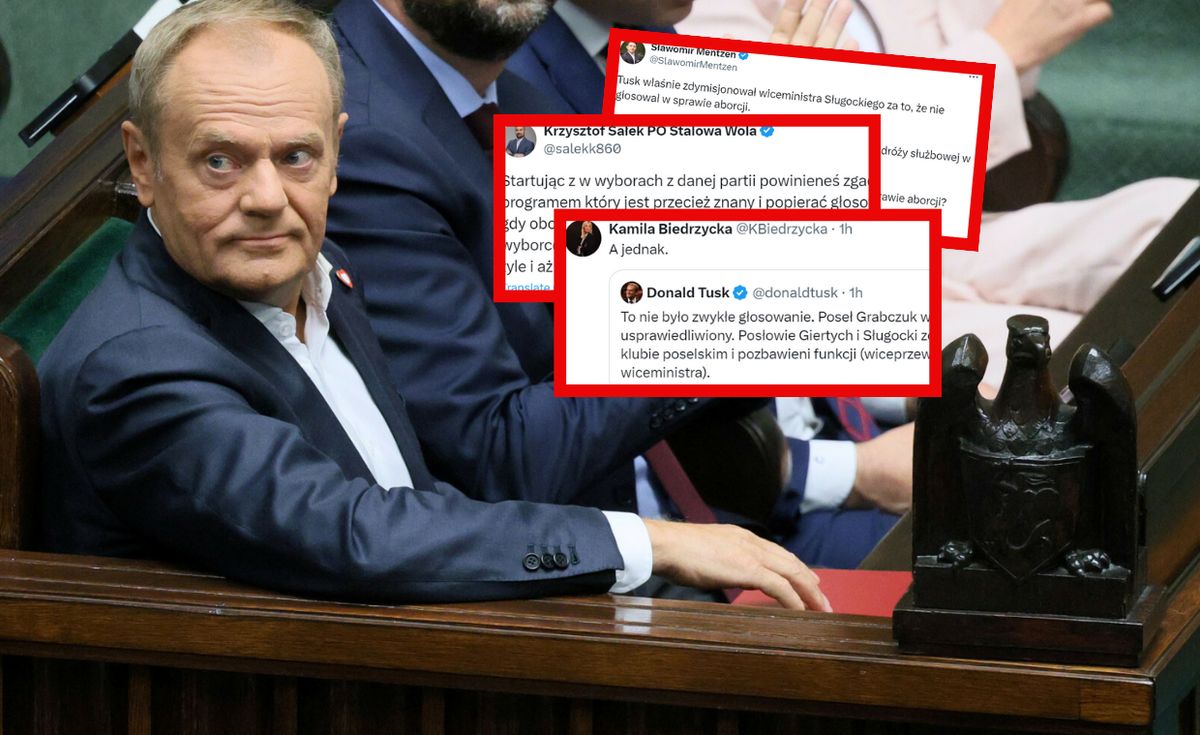 donald tusk, roman giertych, sejm, zawieszenie Tusk zawiesił Giertycha i Sługockiego. W sieci zawrzało