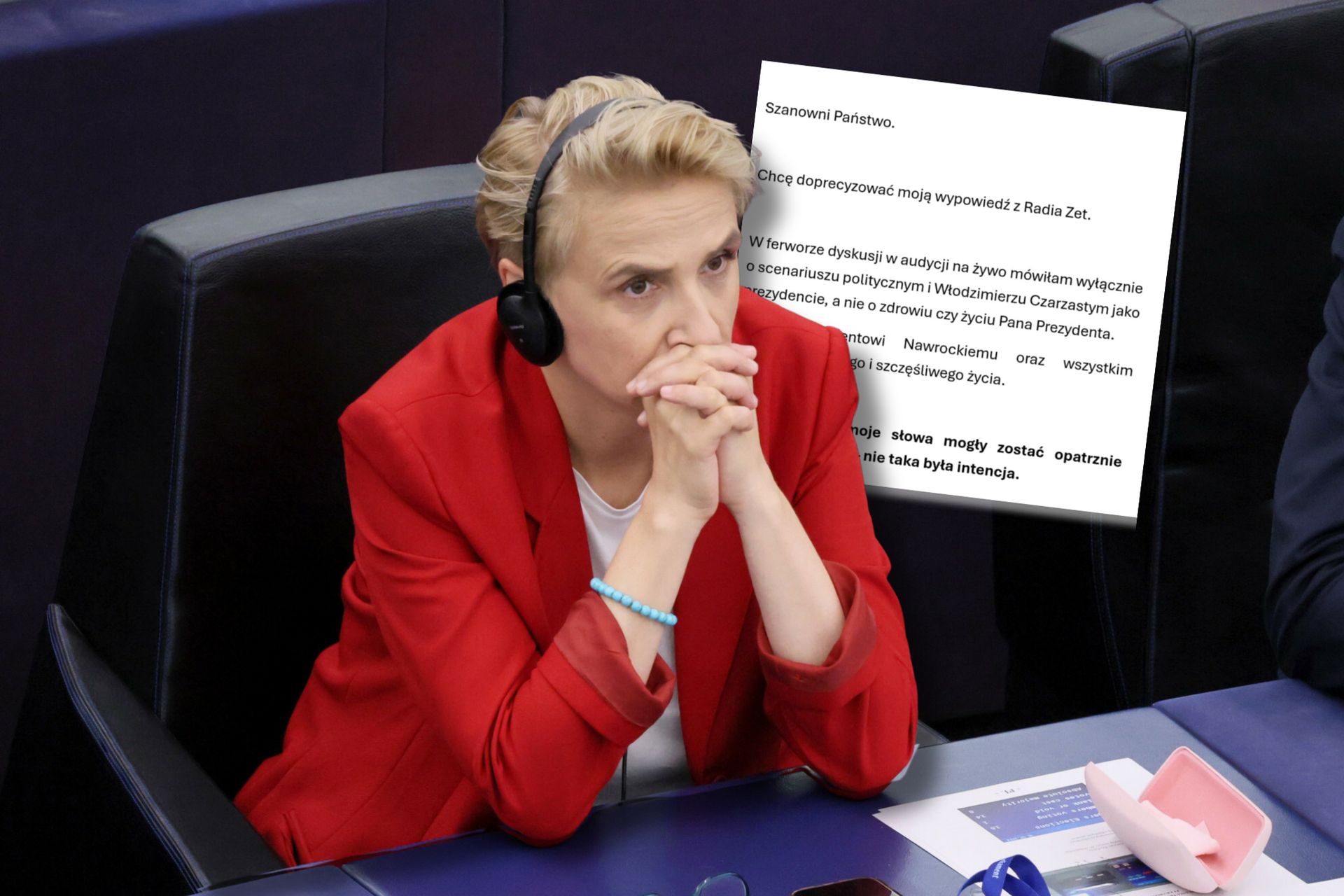 Scheuring-Wielgus tłumaczy kontrowersyjne wypowiedzi o Czarzastym