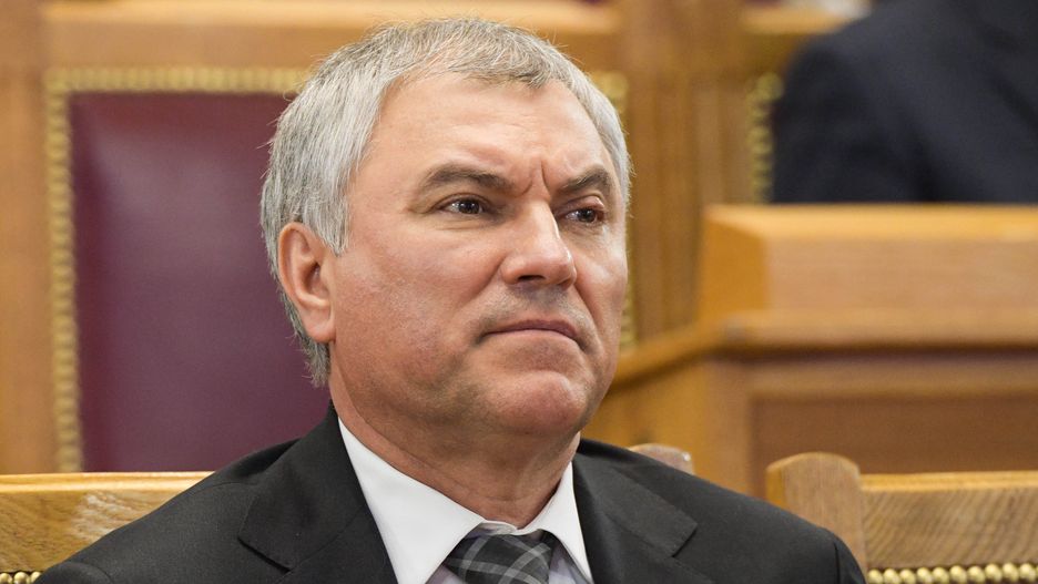 ST PETERSBURG, RUSSIA - APRIL 27, 2022: Russian State Duma Speaker Vyacheslav Volodin attends a meeting of the Council of Legislators under the Russian Federal Assembly at the Tauride Palace. Alexei Danichev/POOL/TASS