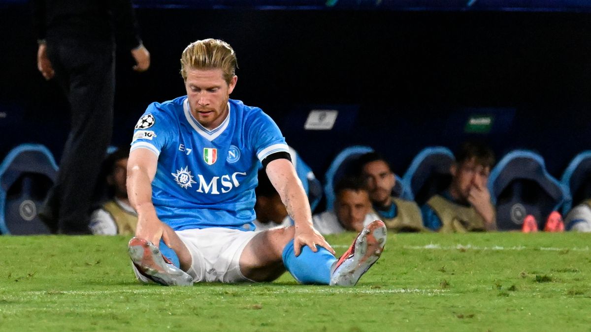 PAP/EPA / Ciro Fusco / Kevin De Bruyne w meczu SSC Napoli - Sporting