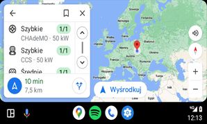 Ładowarki w Google Maps