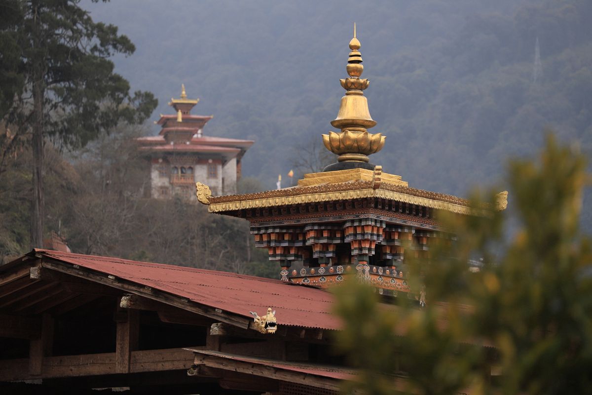 Dach świątyni w Buthanie