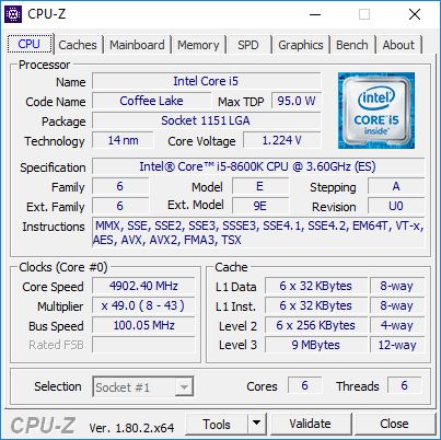 Intel Core i5-8600K - podkręcanie