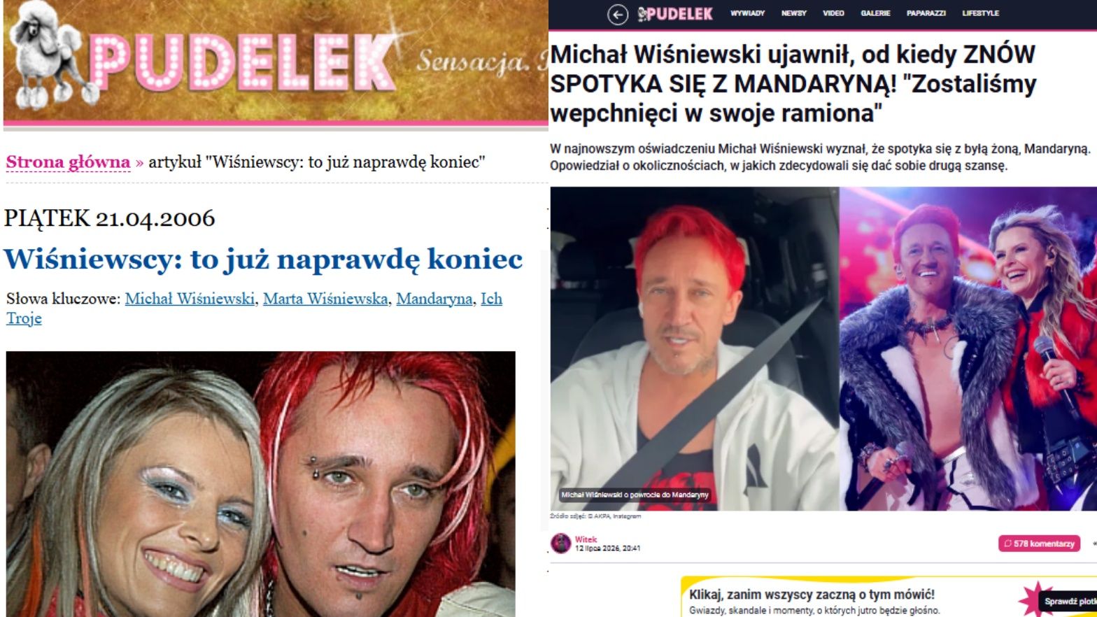 Miłosne zawirowania Michała Wiśniewskiego i Mandaryny 