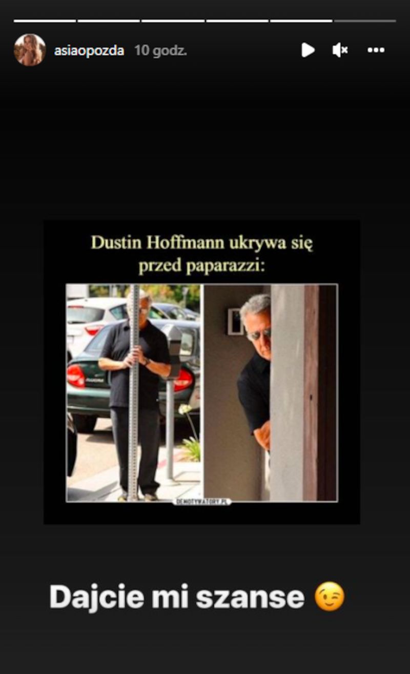 Joanna Opozda "pozdrawia" paparazzi na Instastories 