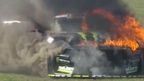 Przerażające chwile na wyścigu. Auto stanęło w płomieniach