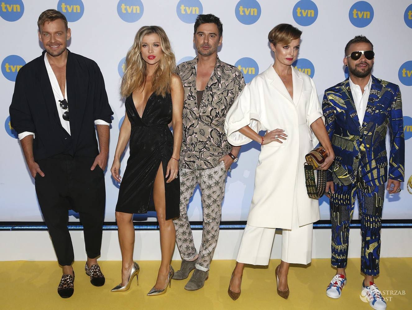 Dawid Woliński, Joanna Krupa, Marcin Tyszka, Katarzyna Sokołowska, Michał Piróg. Jury i prowadzący "Top Model 6" (fot. AKPA)