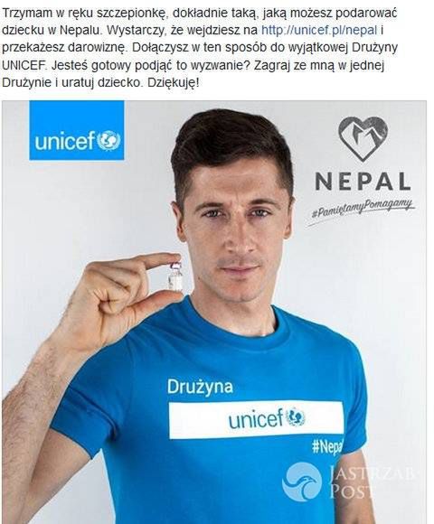 Robert Lewandowski wziął udział w akcji UNICEF-u