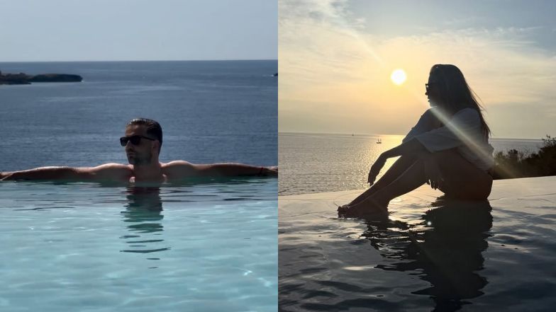 Rogacewicz i Kaczorowska pozują w basenie