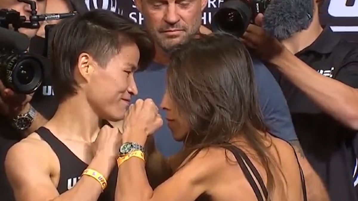Zdjęcie okładkowe artykułu: Twitter /  / Joanna Jędrzejczyk i Weili Zhang stanęły oko w oko przed rewanżem na UFC 275