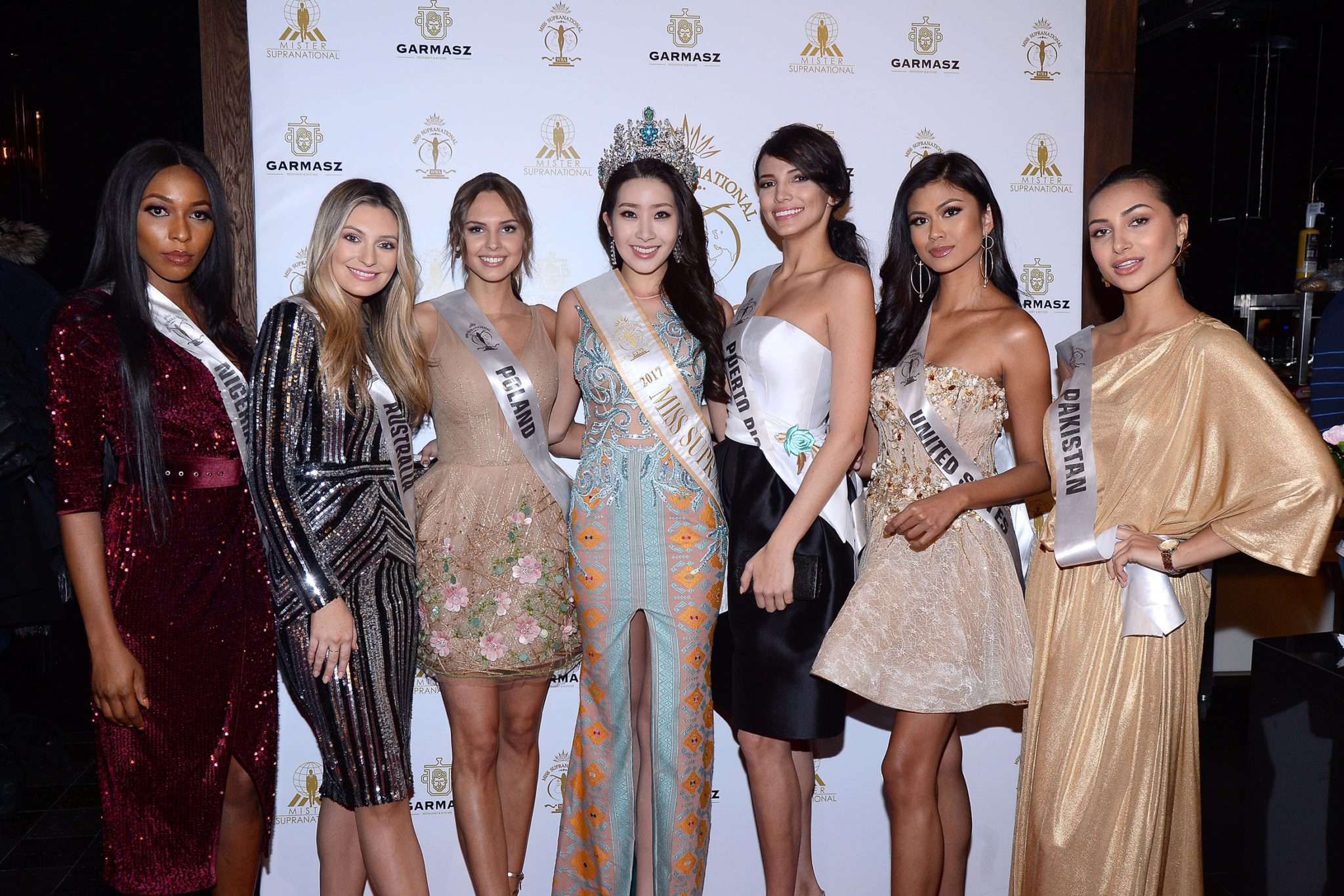 Daniella Orumwense, Maddison-Clare Sloane, Magda Bieńkowska, Jenny Kim, Valeria Vazquez, Katrina Jayne Dimaranan, Anzhelika Tahir Miss i Mister Supranational 2018 w Warszawie