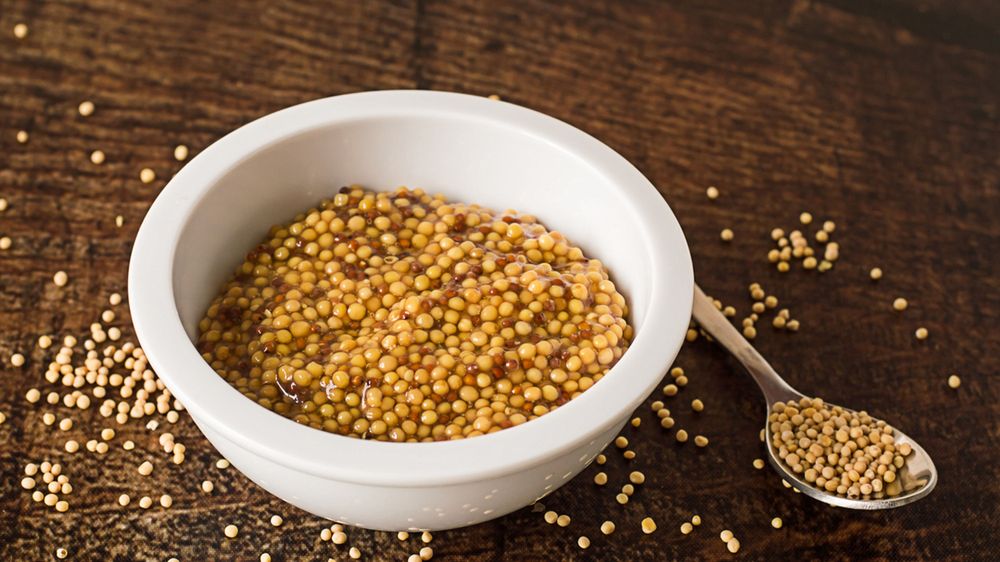 Gotowana gorczyca bez dodatku soli, odsączona