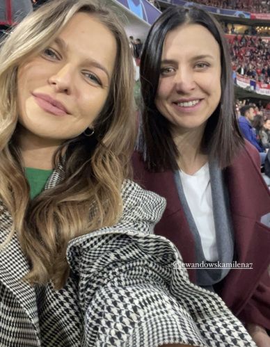 Anna Lewandowska i Milena Lewandowska na trybunach Allianz Arena. Fot. instagram