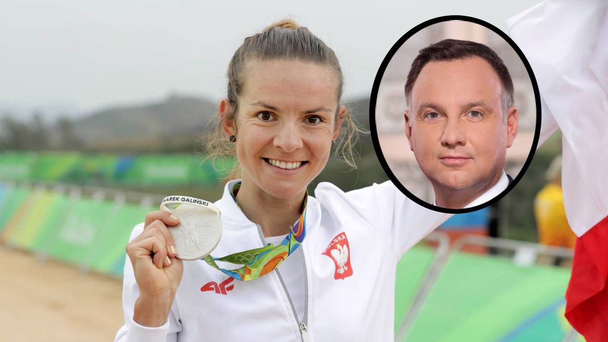 Materiały prasowe / Łukasz Trzeszczkowski / WP SportoweFakty i prezydent.pl / Maja Włoszczowska i Andrzej Duda