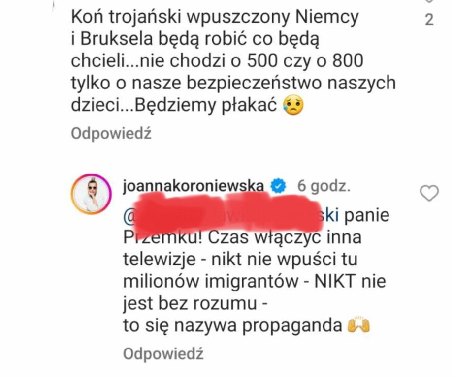 Koroniewska na Instagramie