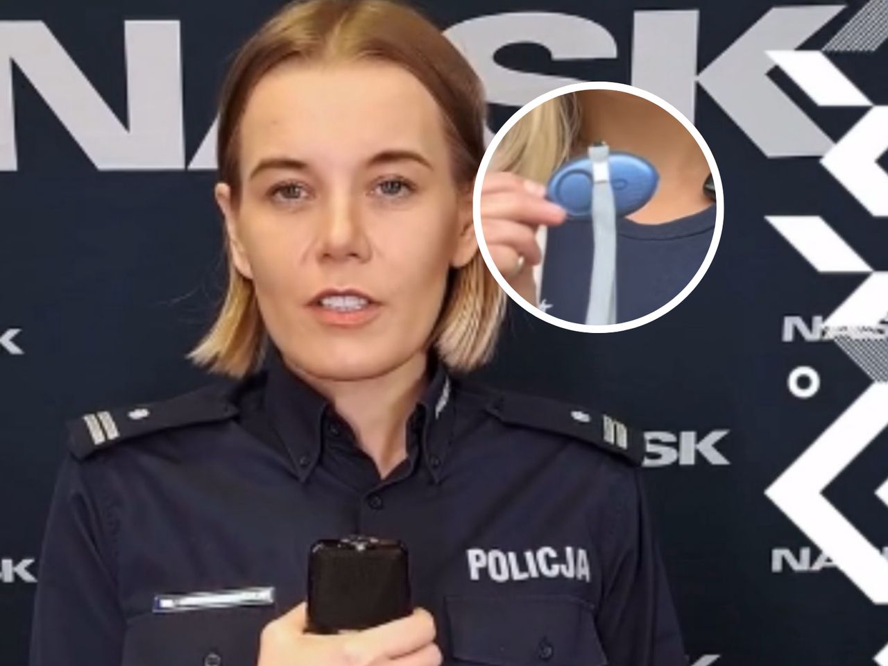 Policjantka poleca alarm osobisty