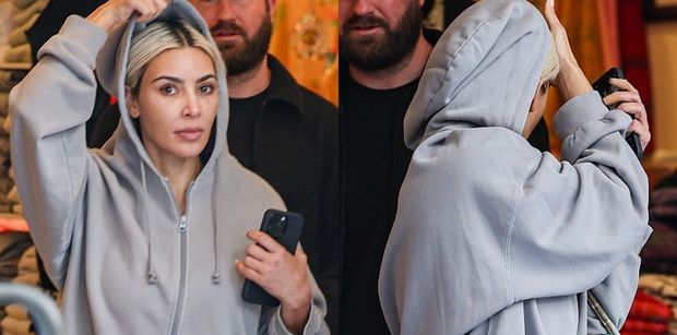 NIECODZIENNY WIDOK: Naturalna Kim Kardashian ZASŁANIA SIĘ na widok paparazzi (ZDJĘCIA)