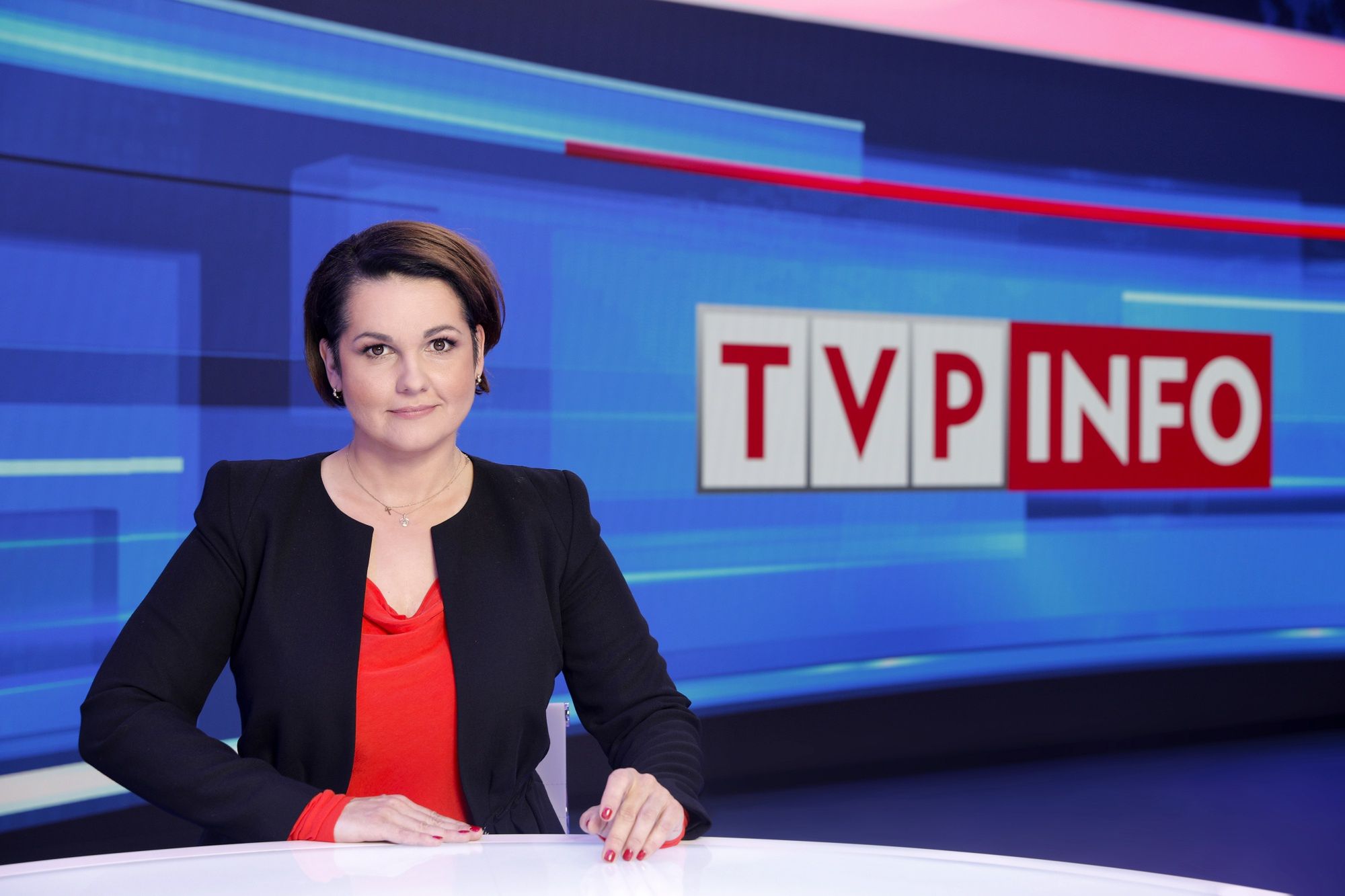 TVP Info - sesja prezenterów w nowym studiu, październik 2018, ZAKAZ PUBLIKACJI W NEGATYWNYM KONTEKSCIE, Edyta Lewandowska