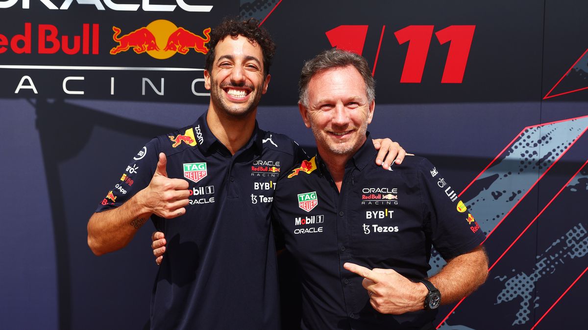 Daniel Ricciardo (left) and Christian Horner