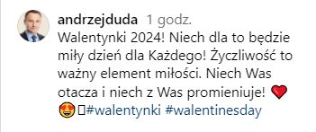 Andrzej Duda i Agata Duda świętują walentynki