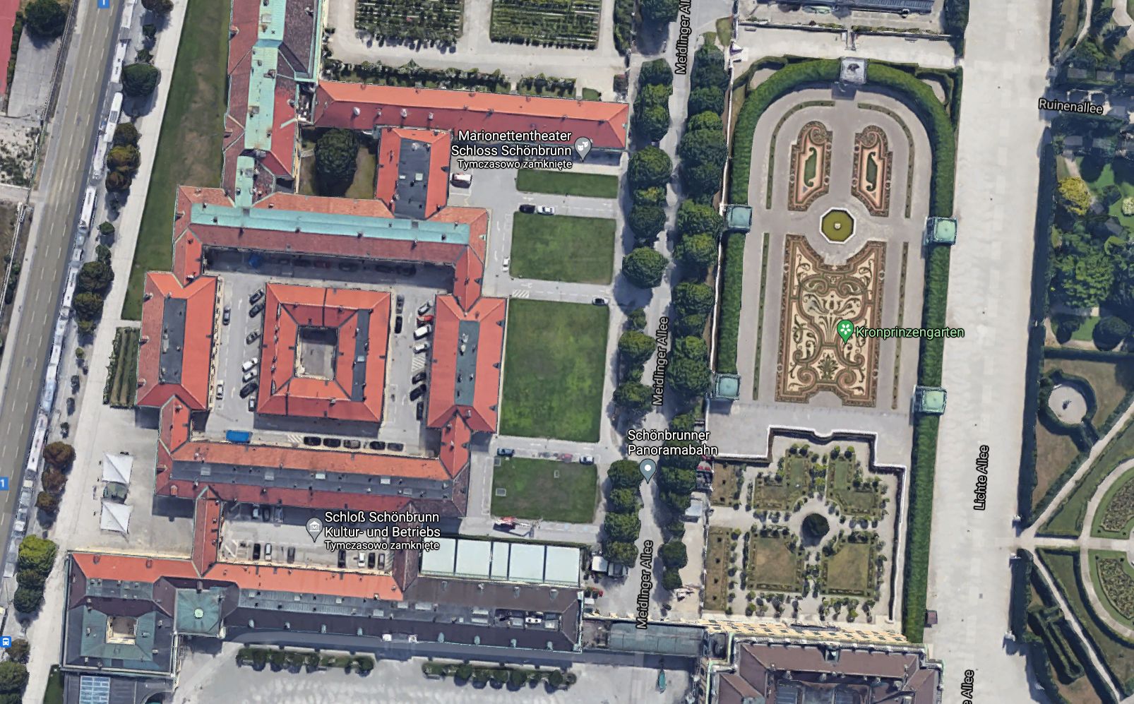 Zbliżenie w Wiedniu w Mapach Google