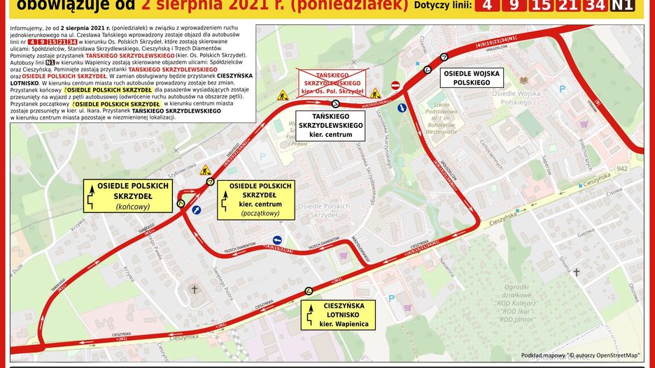Bielsko-Biała. Przez zmianę organizacji ruchu na ul. Tańskiego inaczej pojadą autobusy.