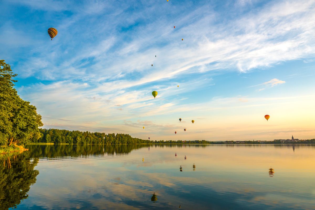 Balony widocznie na Mazurach