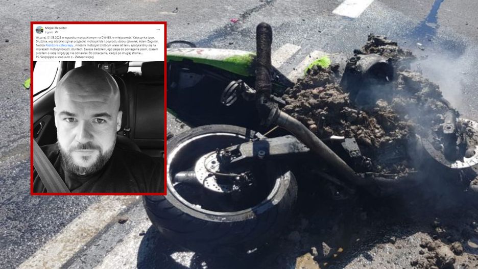 Tragiczny wypadek z udziałem motocyklisty.
