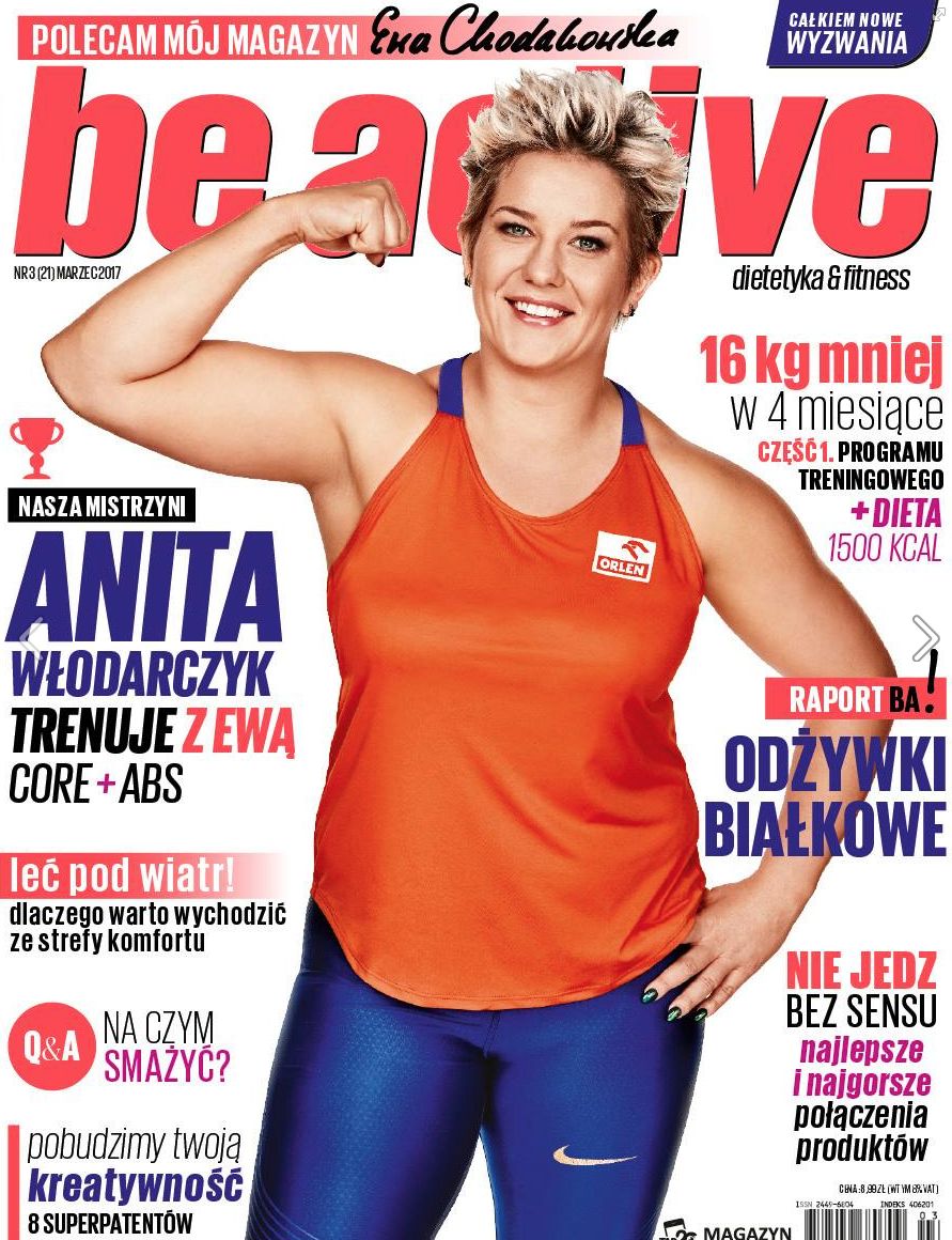 Anita Włodarczyk na okładce magazynu "Be active"