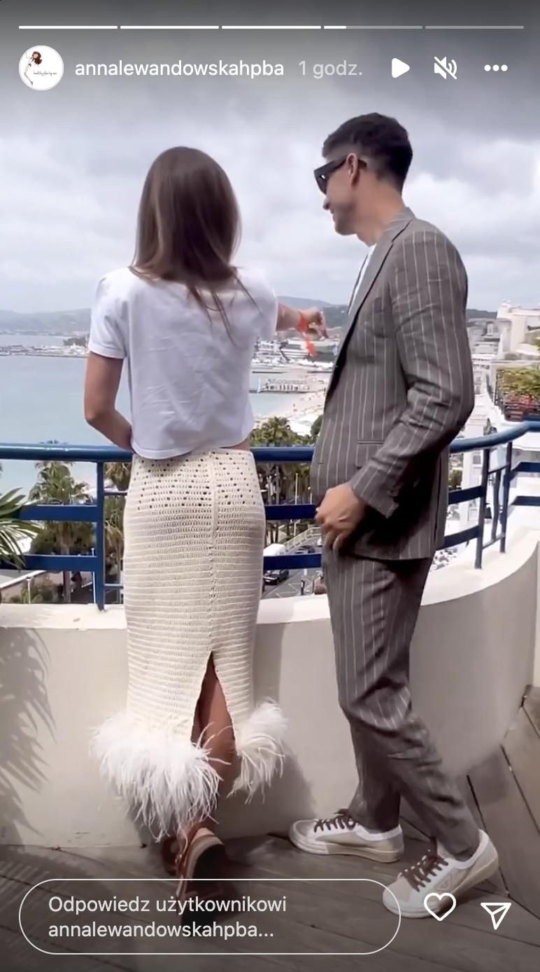 Anna Lewandowska i Robert Lewandowski w Cannes