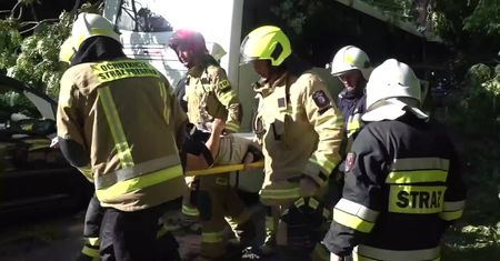 Wypadek autobusu w pobliżu miejscowości Ogorzelec na Dolnym Śląsku. 14 osób zostało rannych