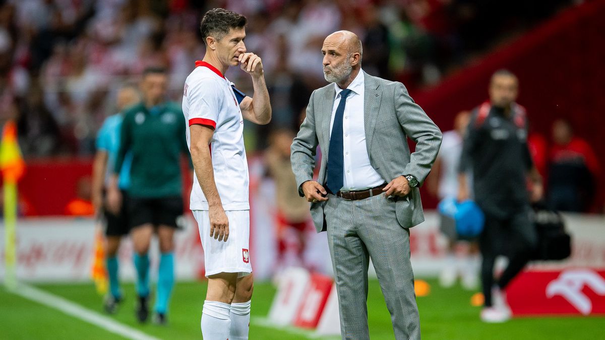 Getty Images / Mateusz Słodkowski / Na zdjęciu: Robert Lewandowski i Michał Probierz