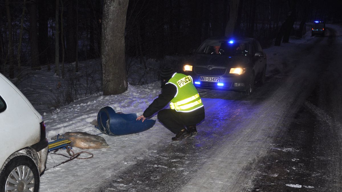 Tragiczny finał kuligu w Adamowie, pod Elblągiem.