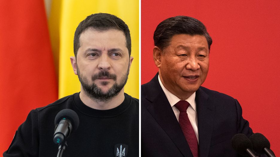 Wołodymyr Zełenski i Xi Jinping