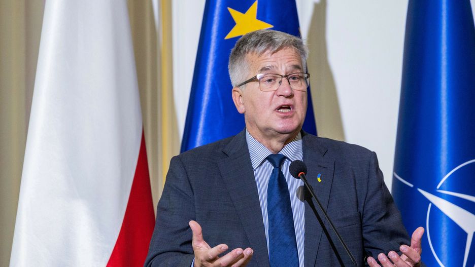 Wsp�lna konferencja lider�w opozycji i by?ych Prezydent�w RP
20.09.2022 Warszawa Wspolna konferencja liderow opozycji i bylych Prezydentow RP
fot. Jacek Dominski/REPORTER
n/z: Bronislaw Komorowski
Jacek Dominski/REPORTER