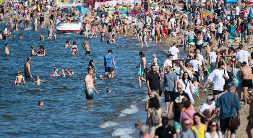 Zagubiona dziewczynka na plaży