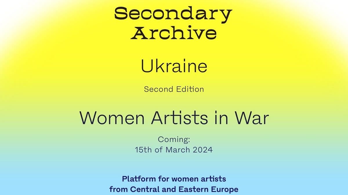 grafika promująca „Secondary Archive. Women Artists in War” – doświadczenie wojny przez artystki
