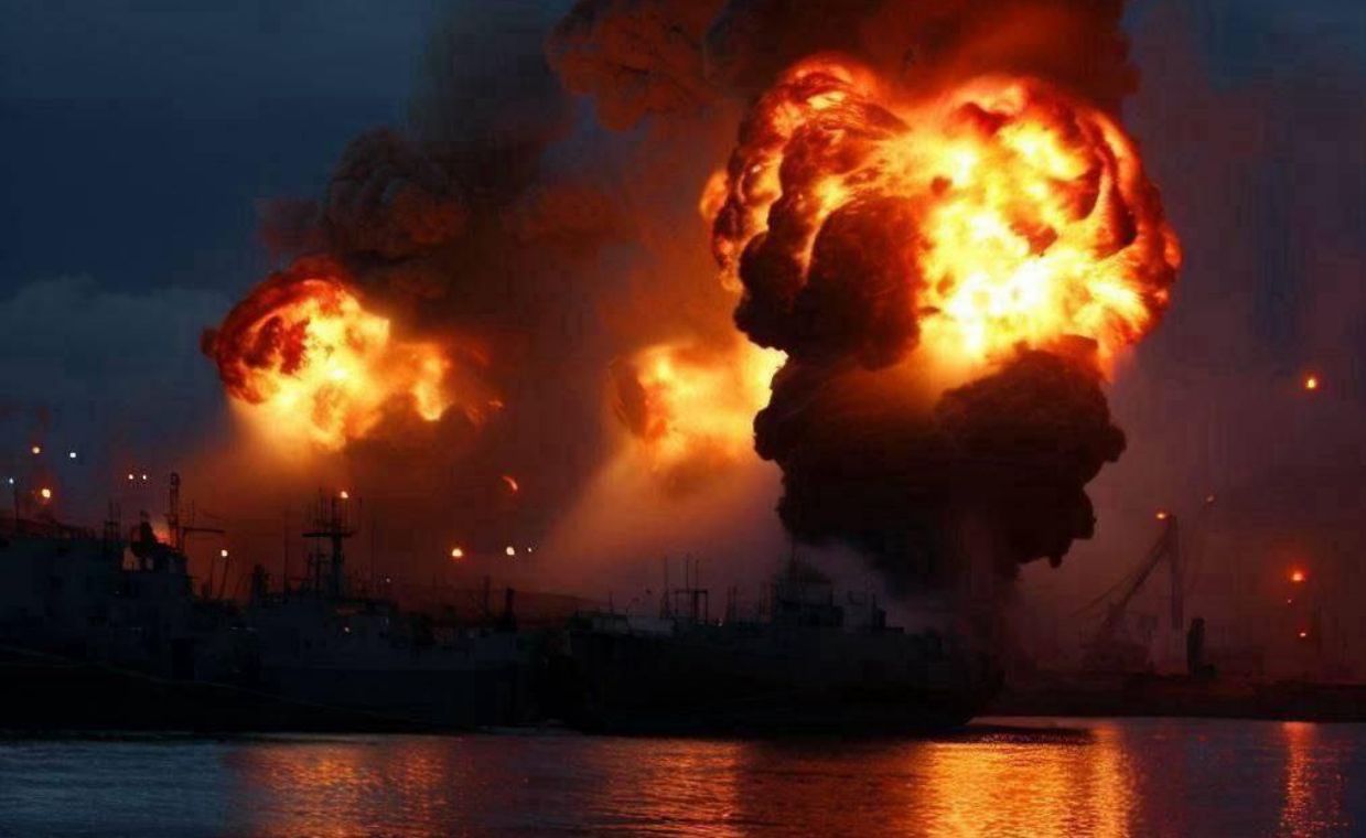 "Caucasus" on fire. Neptunes fired towards Russia