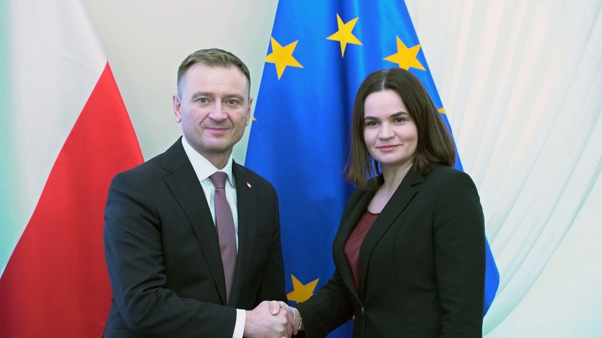 Zdjęcie okładkowe artykułu: Twitter / Na zdjęciu: Sławomir Nitras i Swiatłana Cichanouska