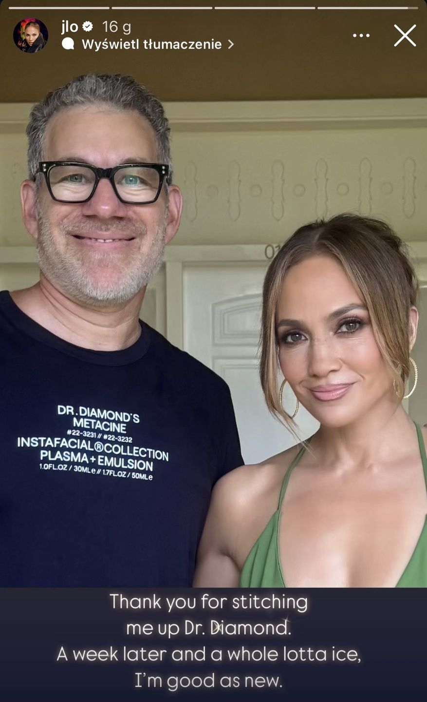 Jennifer Lopez dziękuje lekarzowi
