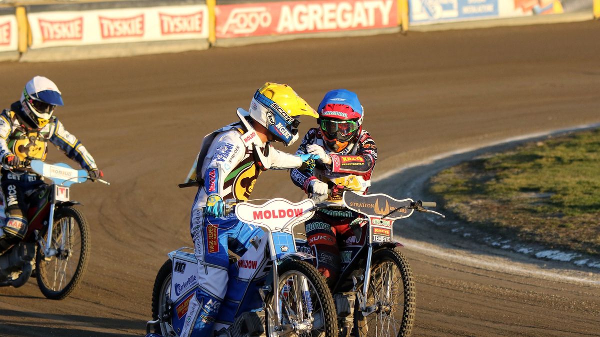 WP SportoweFakty / Jakub Brzózka / Sparing Fogo Unia - Falubaz. Nicki Pedersen, Dominik Kubera.