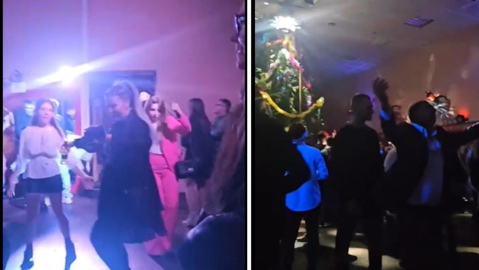 Screen z filmu z zabawy sylwestrowej w Rosji / vk "Podsłuchane w Porchowie"