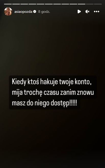 Joanna Opozda komentuje rzekomy atak hakerski na konto Antka Królikowskiego