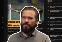 Krzysztof Stanowski na tle strony głównej Weszło