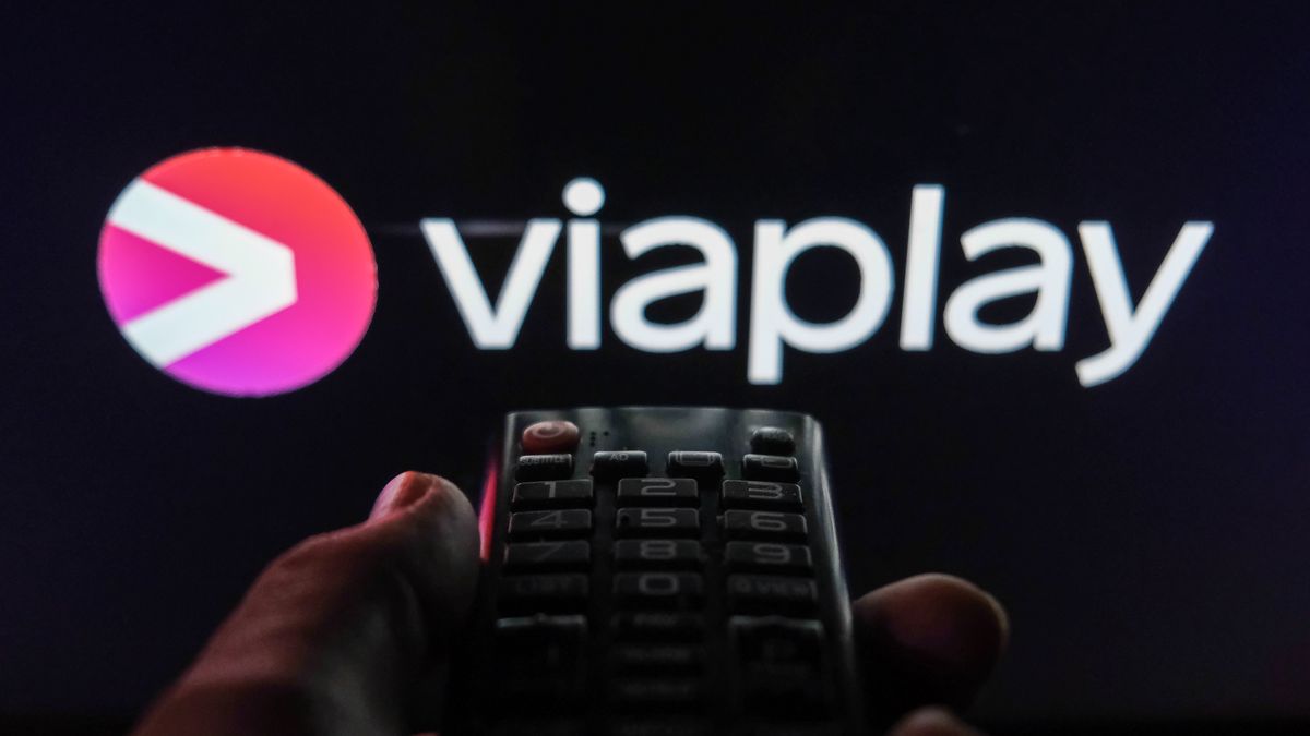 TV remote control is seen with Viaplay logo displayed on a screen in this illustration photo taken in Krakow, Poland on February 6, 2022. (Photo by Jakub Porzycki/NurPhoto via Getty Images)