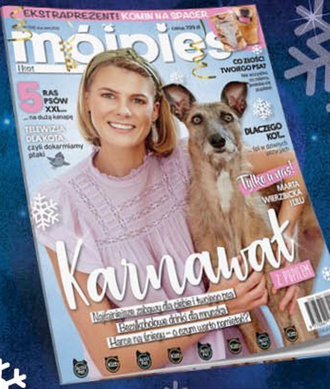 Marta Wierzbicka z psem na okładce magazynu